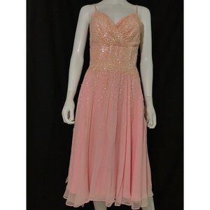 Monsoon Women's Dress Bridal Party Pink Sequin Sleeveless Fit & Flare Size 4